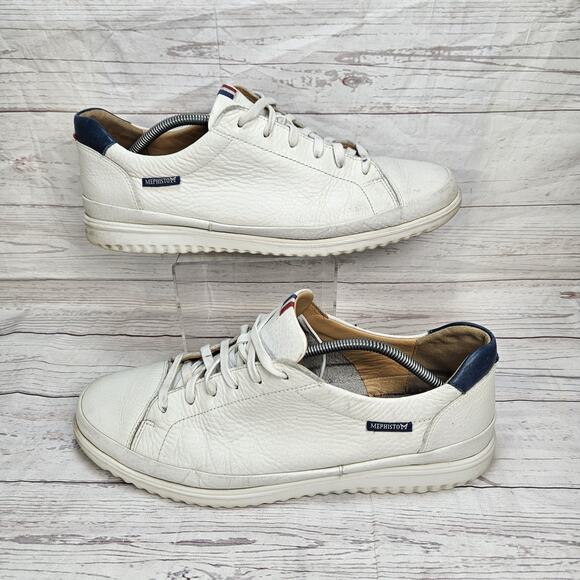 Mephisto Thomas Lace Up Casual Sneakers Men's US Size 12 White Leather *Dingy - Picture 1 of 7